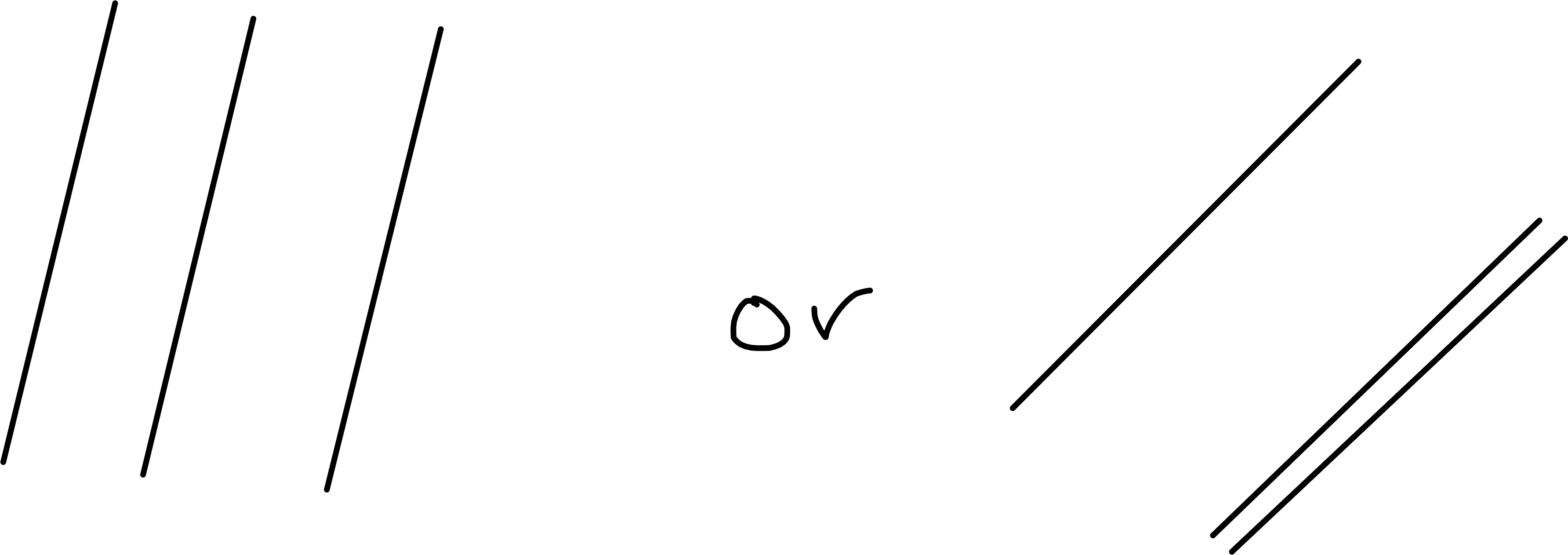 Three parallel or two identical and another parallel